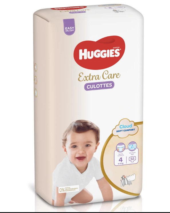 HUGGIES EXTRA CARE CULOTTE PANTS SIZE (4) 52 DIAPERS