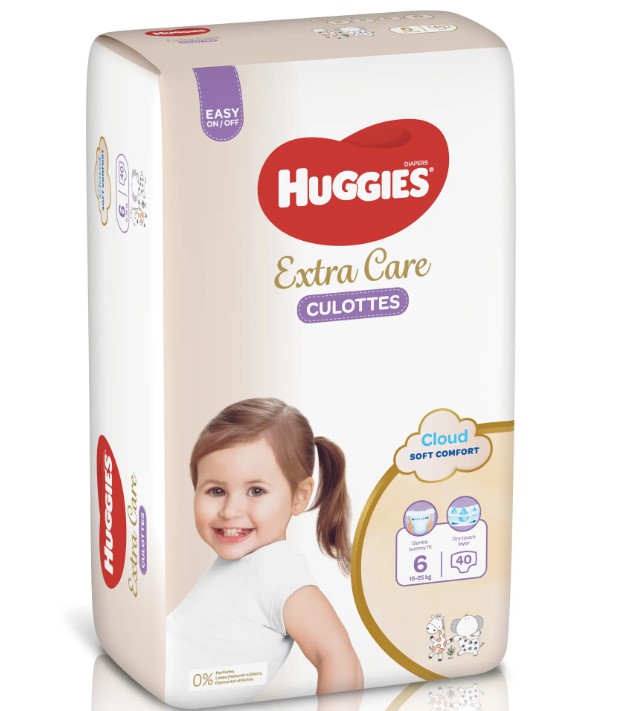 HUGGIES EXTRA CARE CULOTTE PANTS SIZE (6) 40 DIAPERS