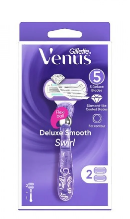 GILLETTE VENUS DELUX SMOOTH SWIRL 2 RAZORS