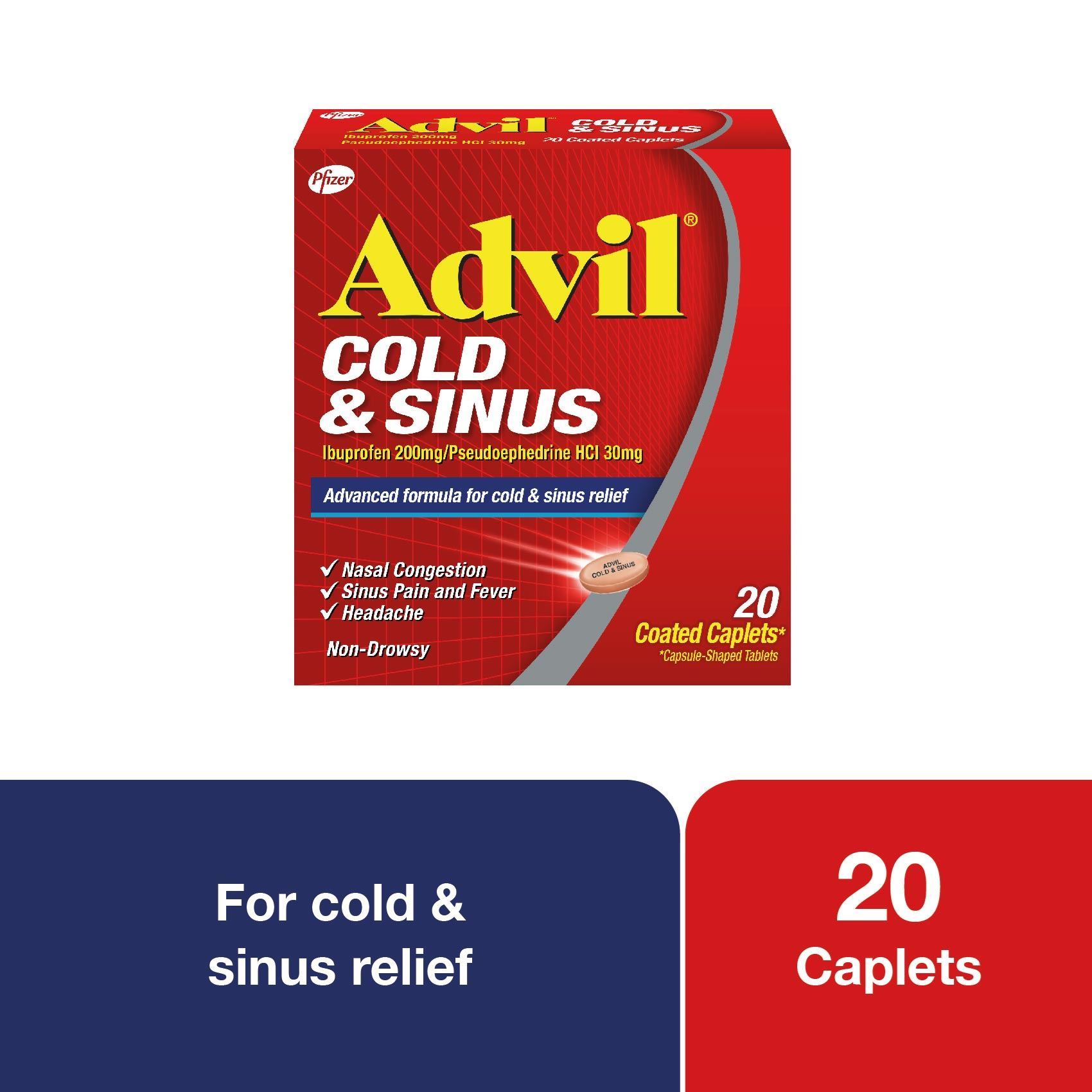ADVIL COLD AND SINUS 20 TABLETS