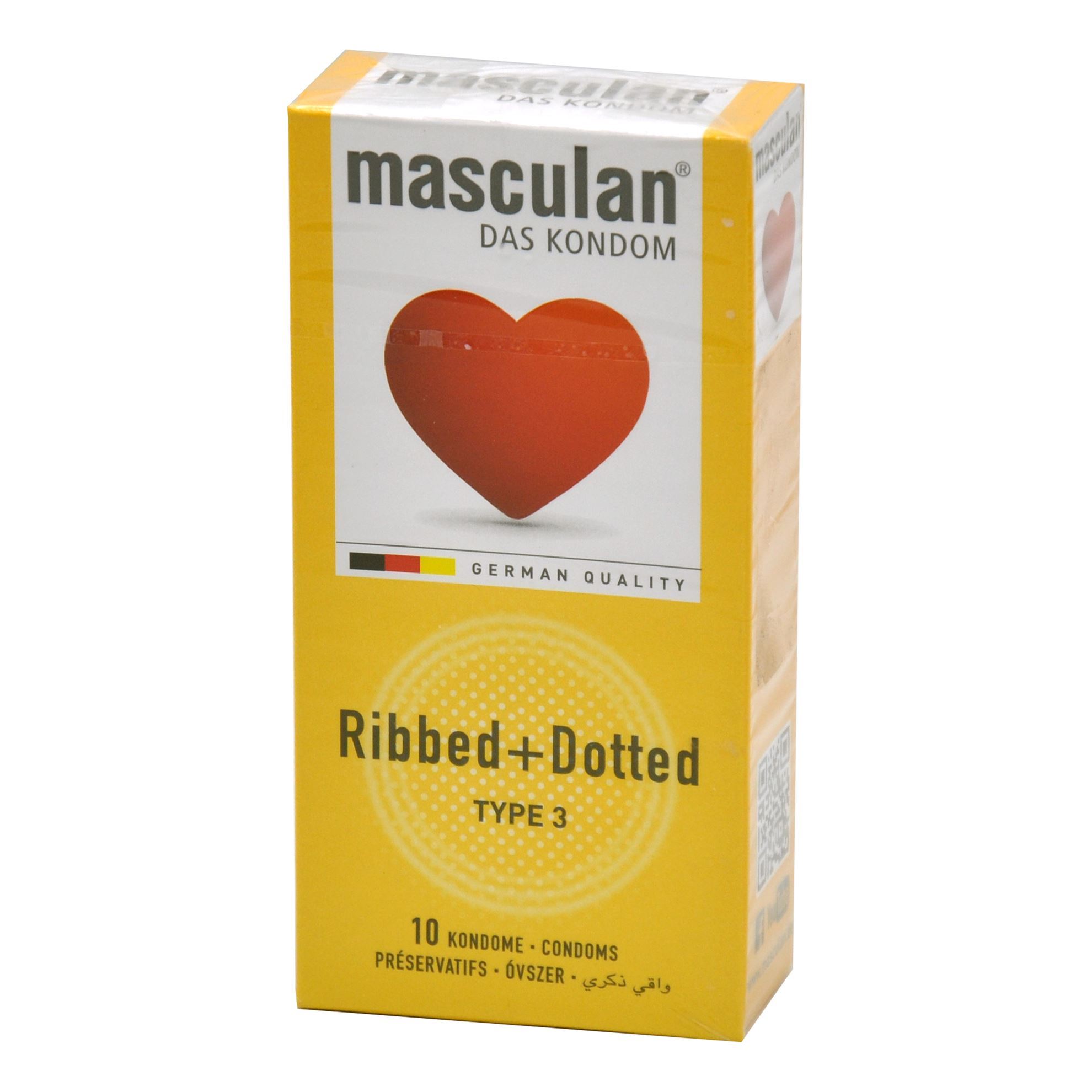 MASCULAN RIBBED + DOTTED 10 CONDOMS