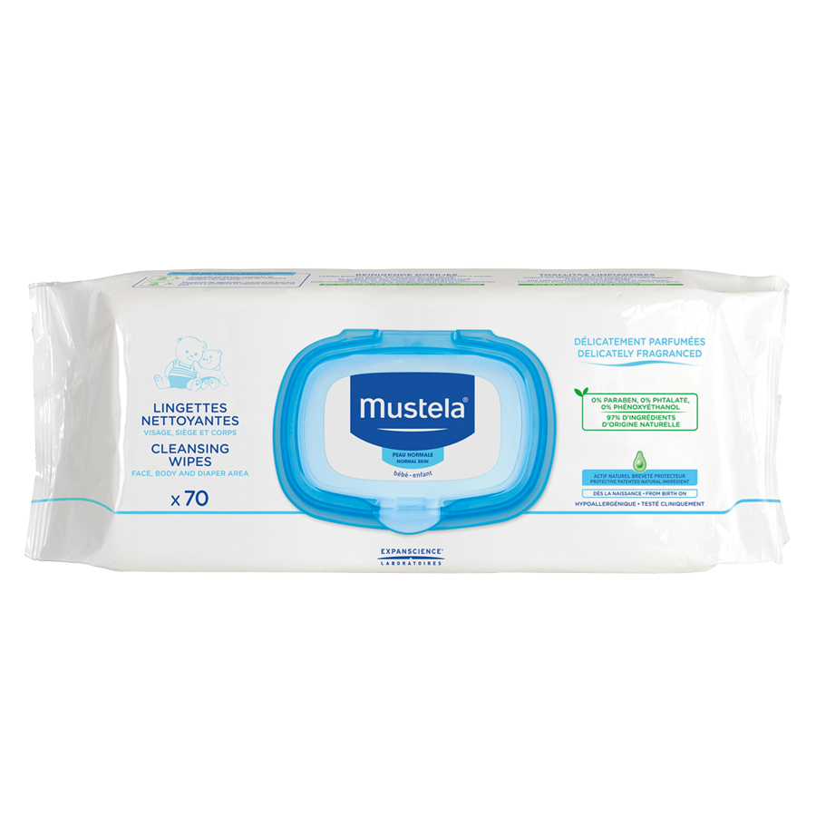 MUSTELA DERMO SOOTHING WIPES DELICATELY FRAGRANCED 70 WIPES