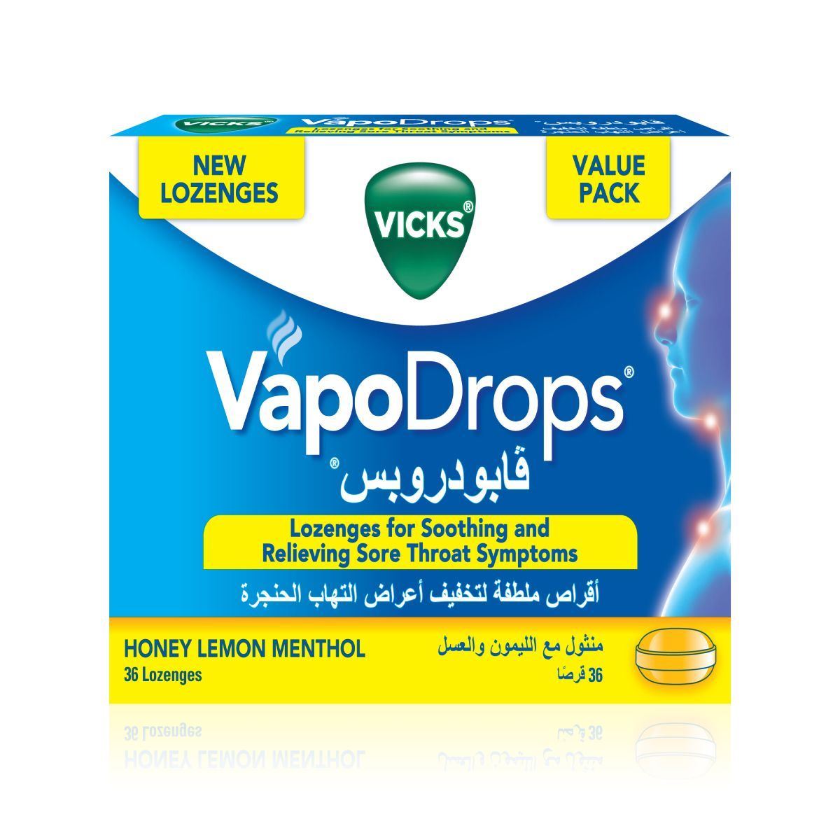 VICKS HONEY & LEMON VAPOLOZENGES 36 PIECES