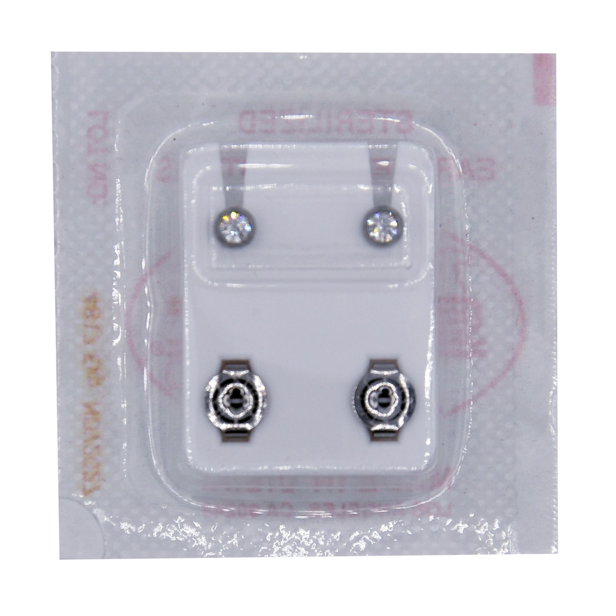 EAR STUD 204W CRYSTAL SILVER 