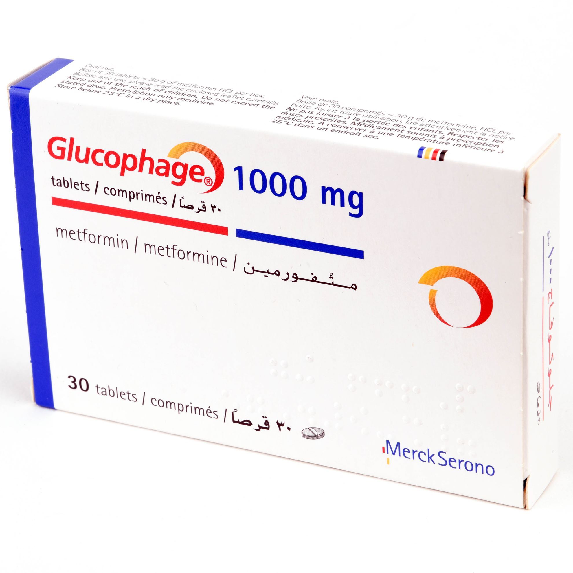 GLUCOPHAGE 1000 MG 30 TABLETS