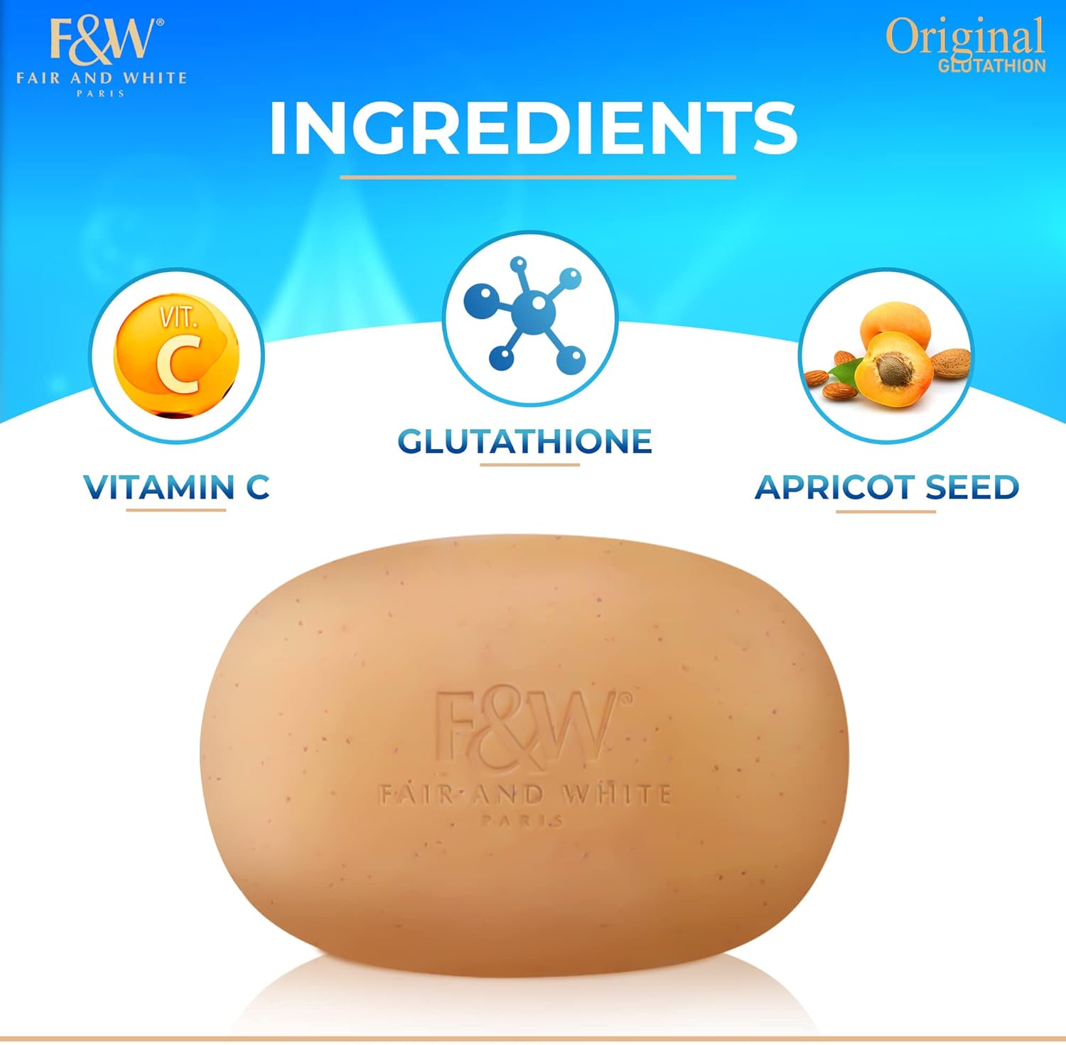 fair and white glutathione soap fair, original gluta exfoliating 200 gm Back in Stock