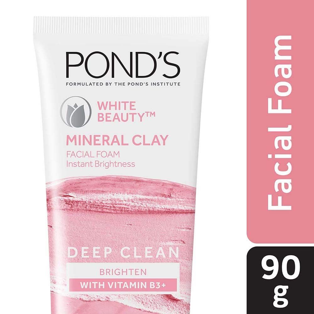 PONDS FACIAL CLAY FOAM WHITE BEAUTY 90 GM