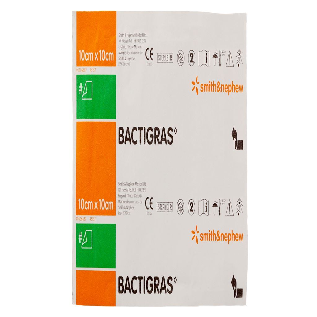 BACTIGRAS PARAFFIN GAUZE DRESSING 10*10 CM