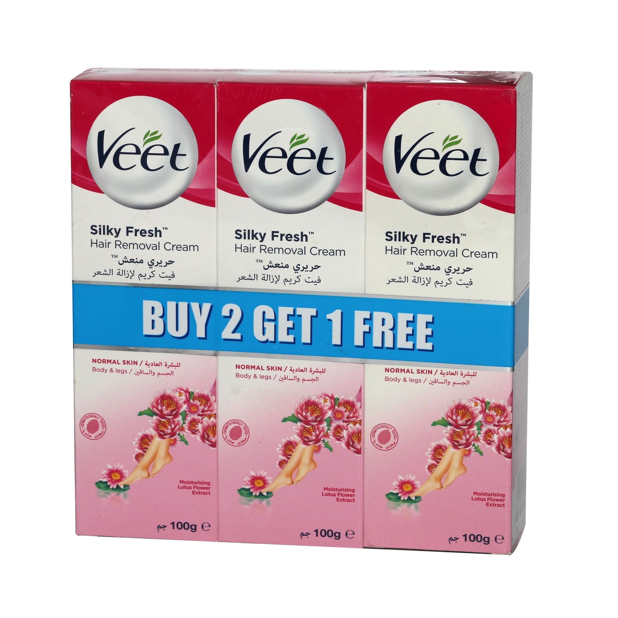 VEET HAIR REMOVAL CREAM FOR NORMAL SKIN 100 ML (OFFER 2 + 1 FREE)