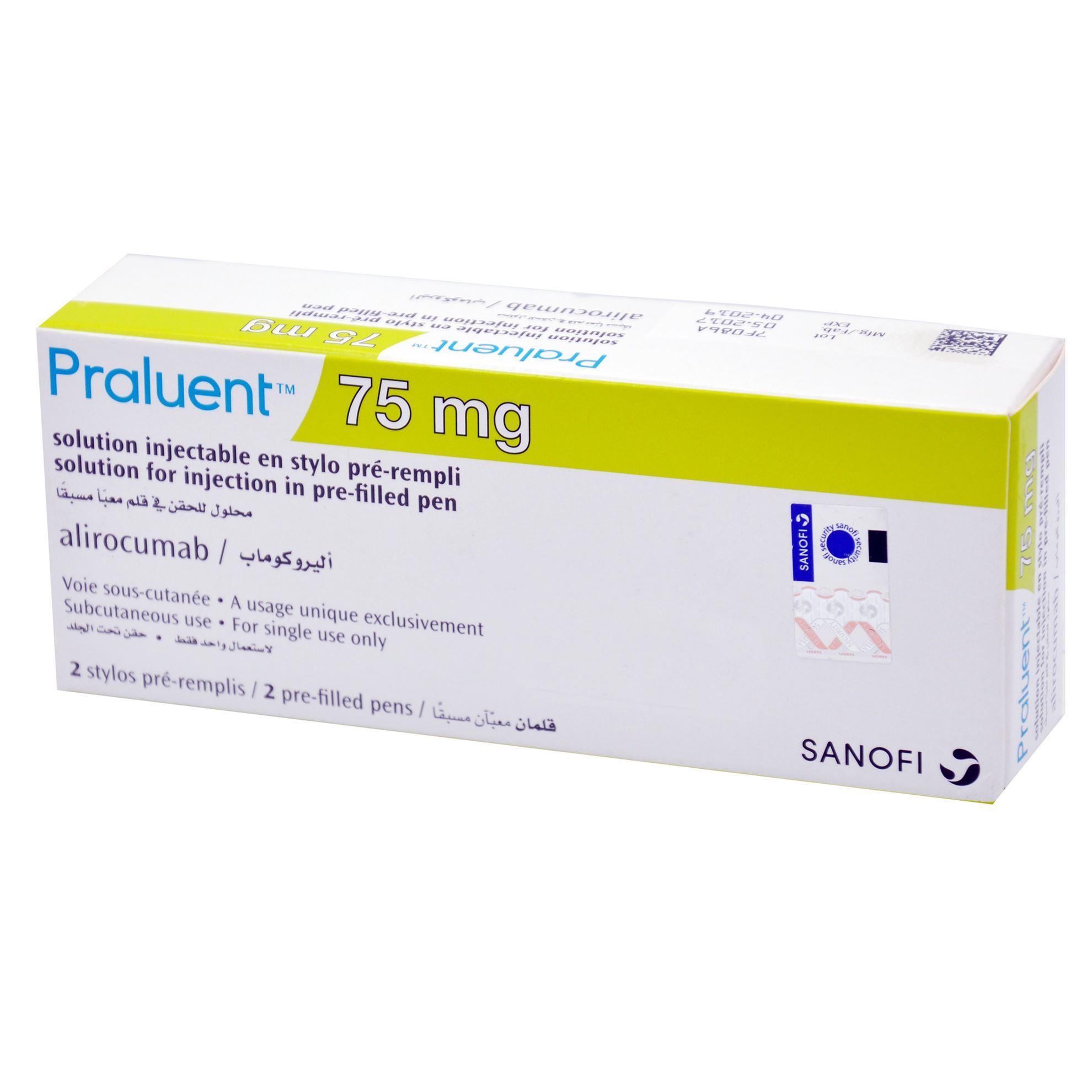 PRALUENT 75 MG 2 PREFILLED SYRINGES