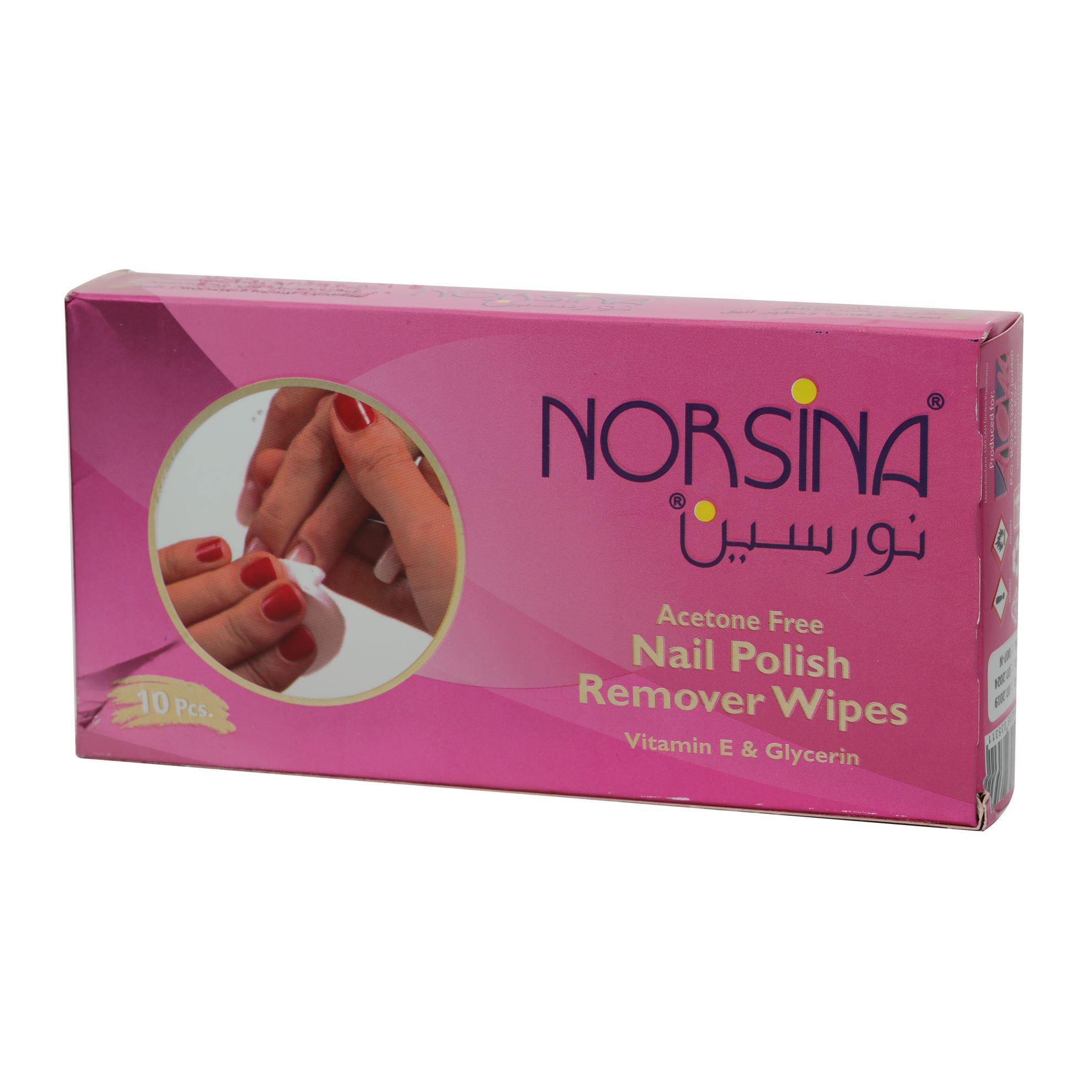 NORSINA NAIL POLISH REMOVER 10 WIPES