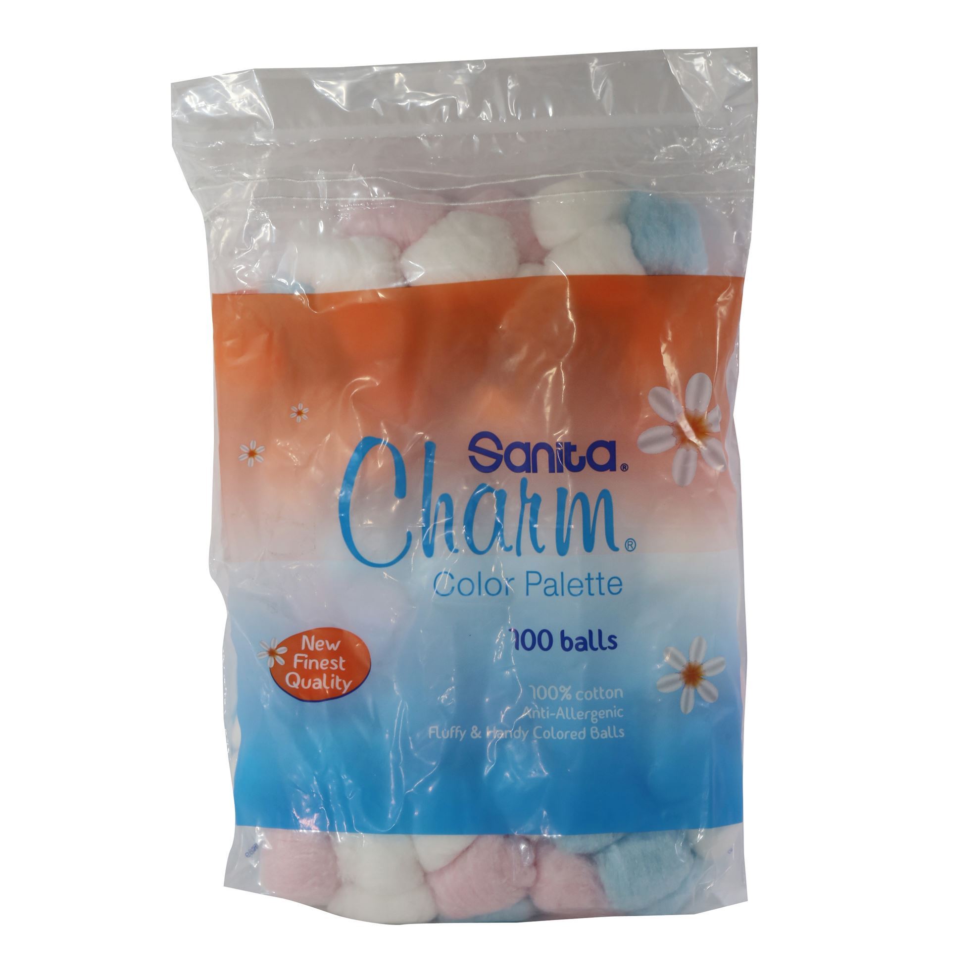 SANITA COLORD COTTON BALLS 100 PIECES