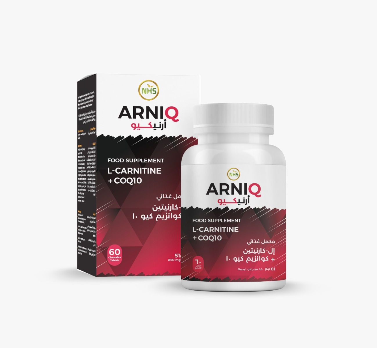 l carnitine co q10 nhs arni q, l-carnitine + , 60 chewable tablets Product Size:60 Vegetarian Capsules